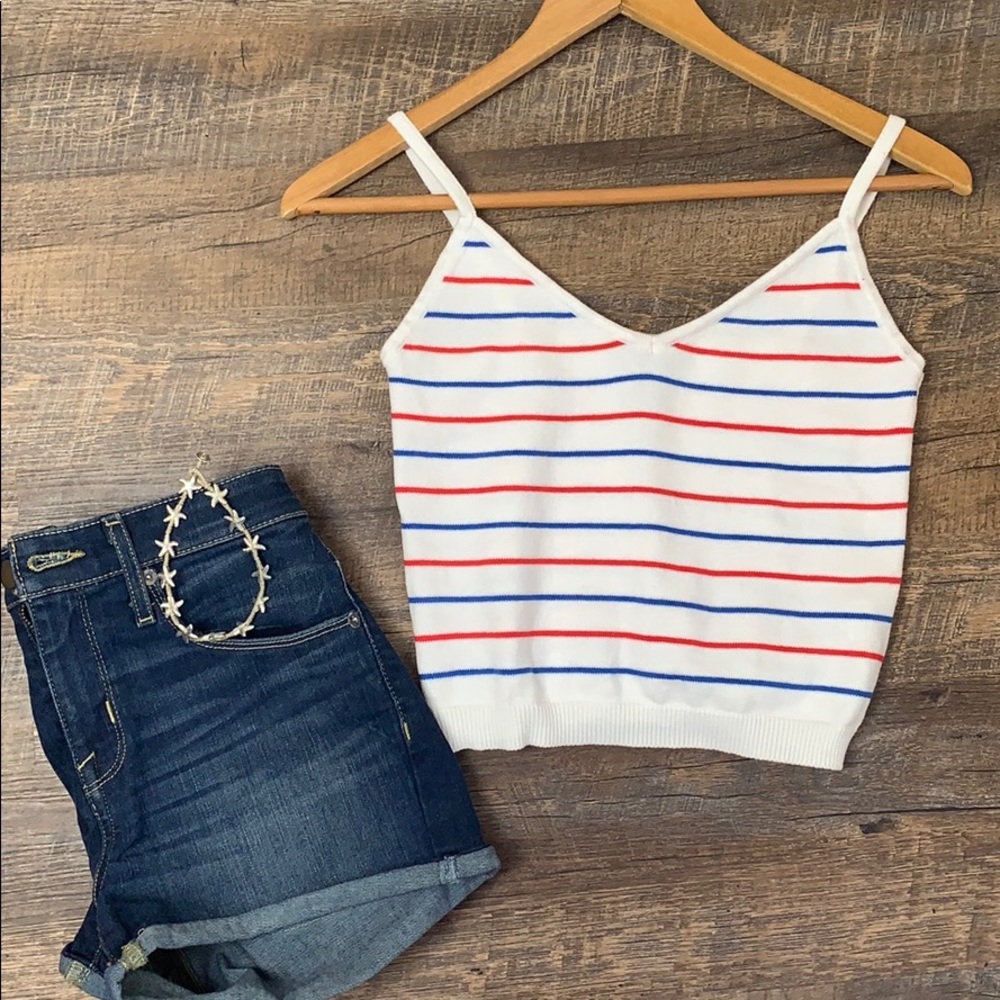 Forever 21 striped knit crop top NWOT size small